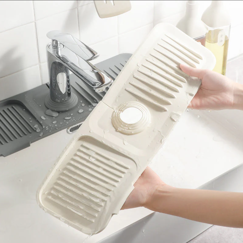 HydroGuardX — Sink Organizer Mat with Drain Tray for Kitchen & Bathroom Use