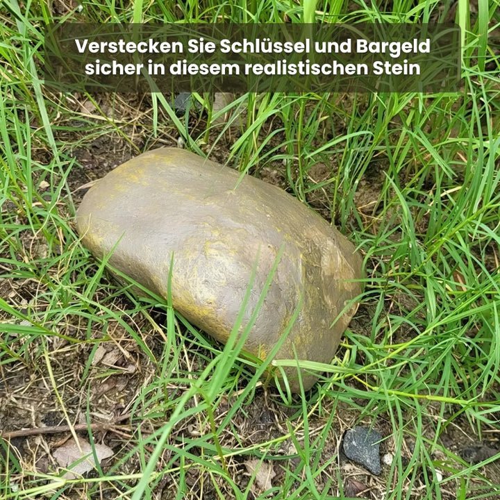 RockFort — Ulkokäyttöön tarkoitettu kivimallinen piiloavainrasia säilytyslokerolla