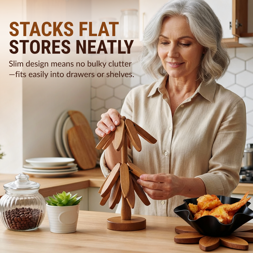 Sottopentola decorativi in stile legno per le superfici della cucina