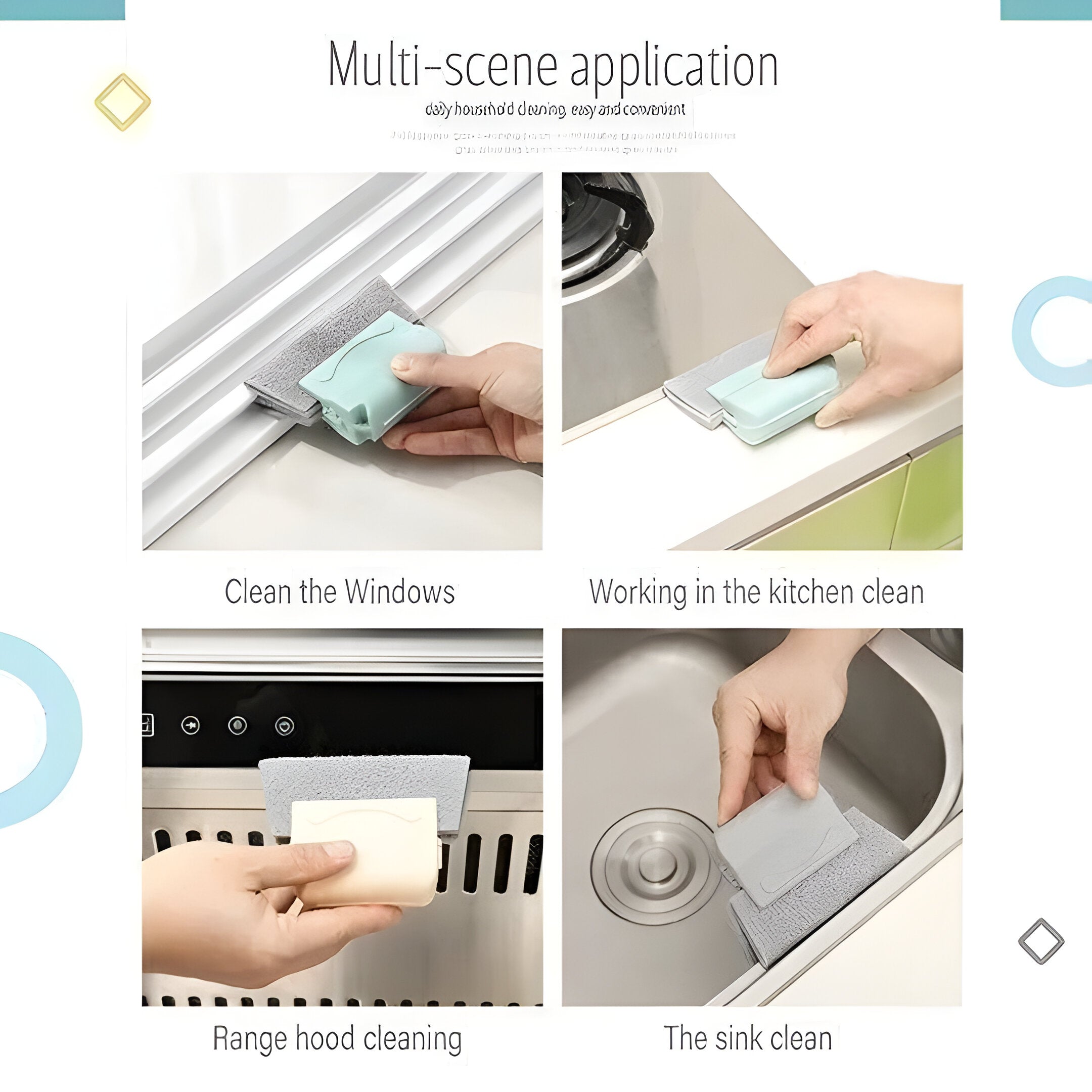 VistaClean - Brosse de nettoyage pour rails d’angle et de fenêtre, pour rainures et fentes