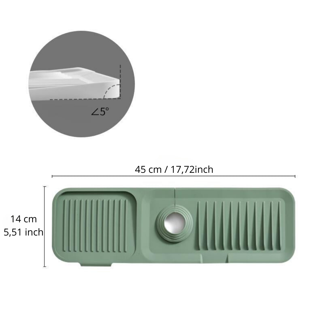 HydroGuardX — Sink Organizer Mat with Drain Tray for Kitchen & Bathroom Use