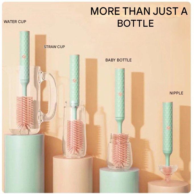 CleanNest — Set de perii pentru curățarea sticlelor, cu mâner lung