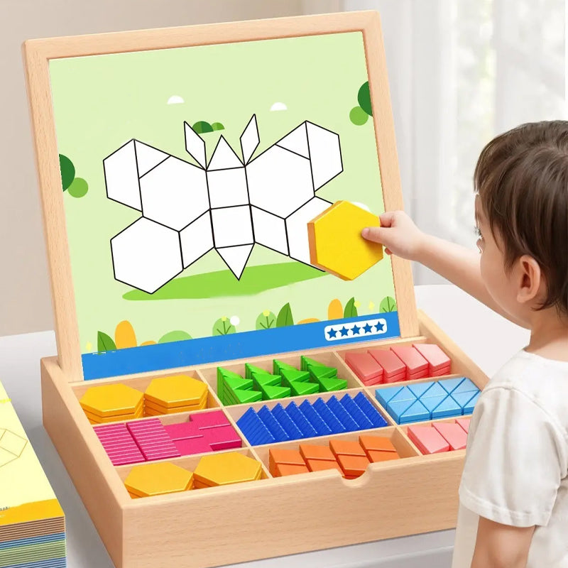 VivaBuilds - Wooden Magnetic Building Blocks Set