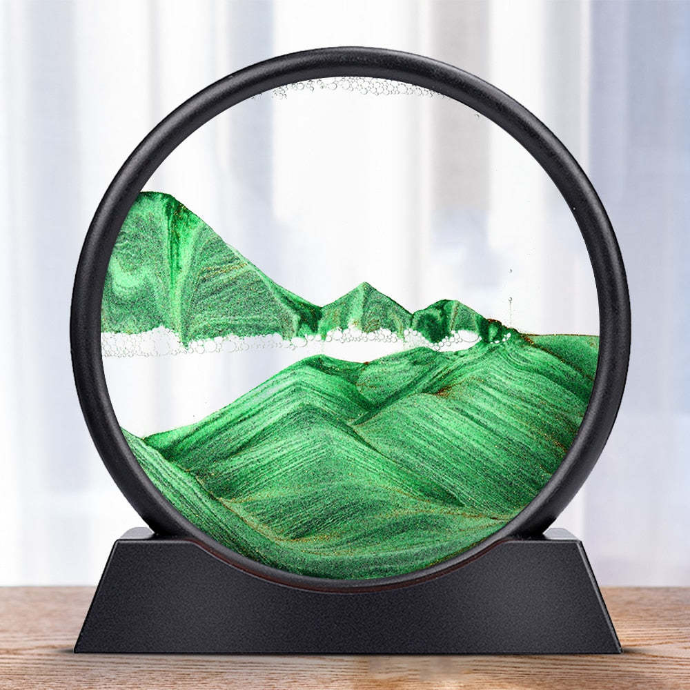 Round Sand Motion Art Decor for Home and Office