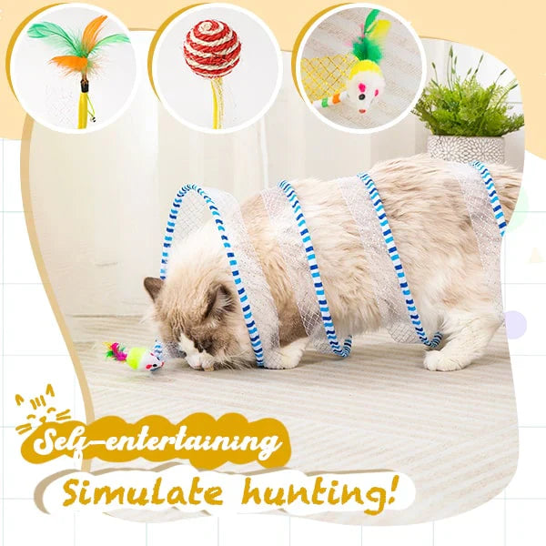 PlayTime – Interactive Cat-Hunting Coil Tunnel Toy
