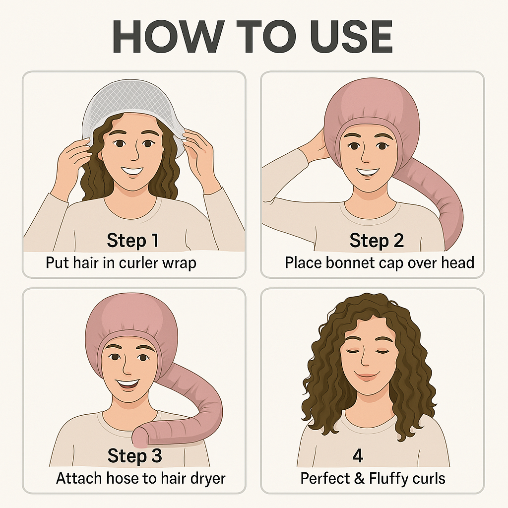 Portable Curl – Hair Bonnet Dryer Cap