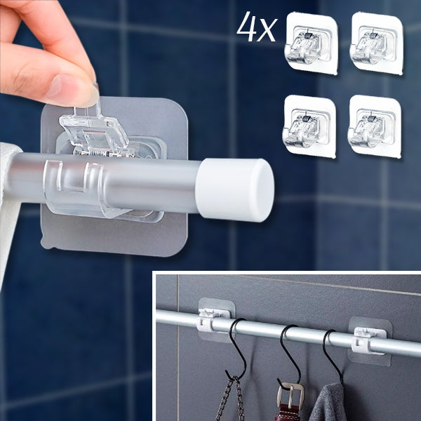 Adhesive Wall Hooks for Towel Rods and Home Organization (x4)