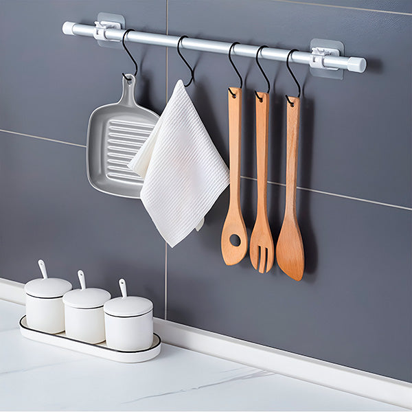 Adhesive Wall Hooks for Towel Rods and Home Organization (x4)