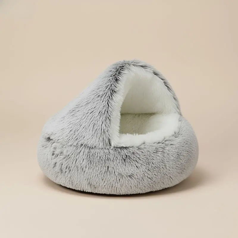 CozyCave-  Plush Hooded Pet Bed