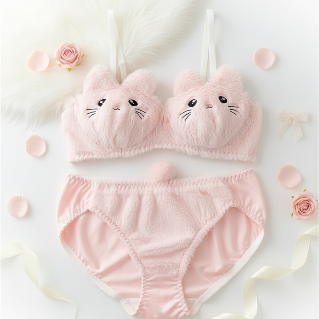 Cozyelle - Soft Plush Cute Lingerie Set