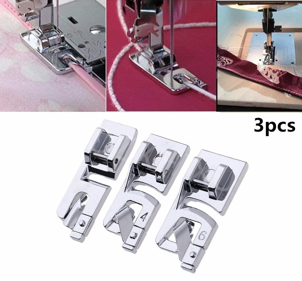 Wide Rolled Hem Presser Foot Set (3-Piece)