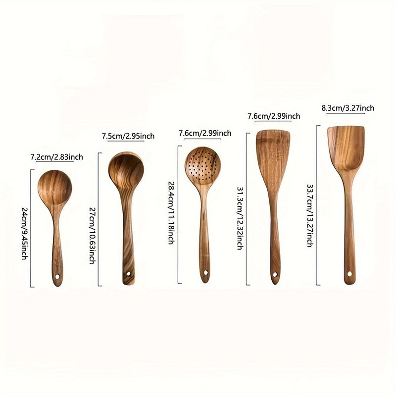 NordicChef – Luxury 5-Piece Wooden Kitchen Utensil Set