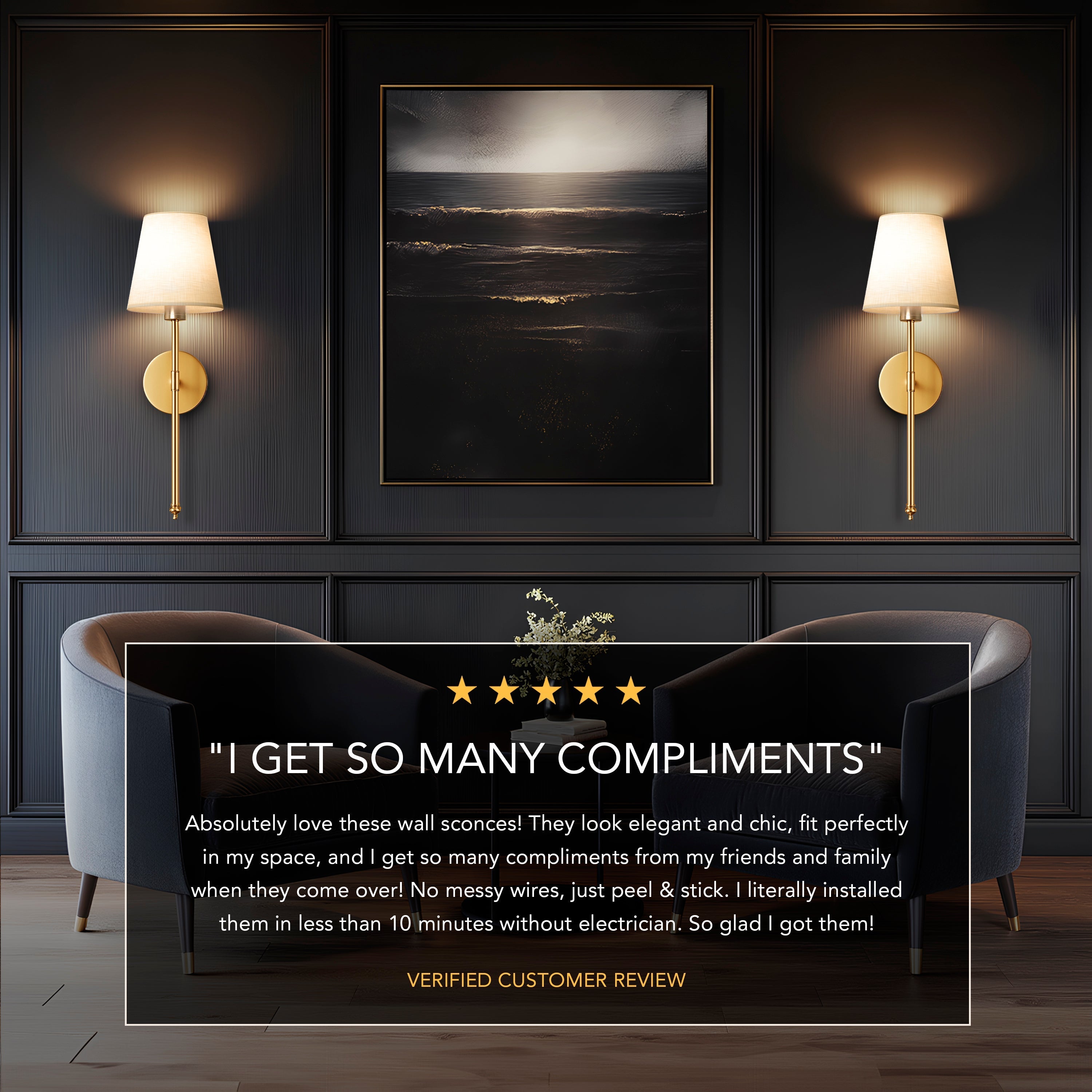 LuxeGlow Sconce - Wall Light for Easy, Tool-Free Home Lighting