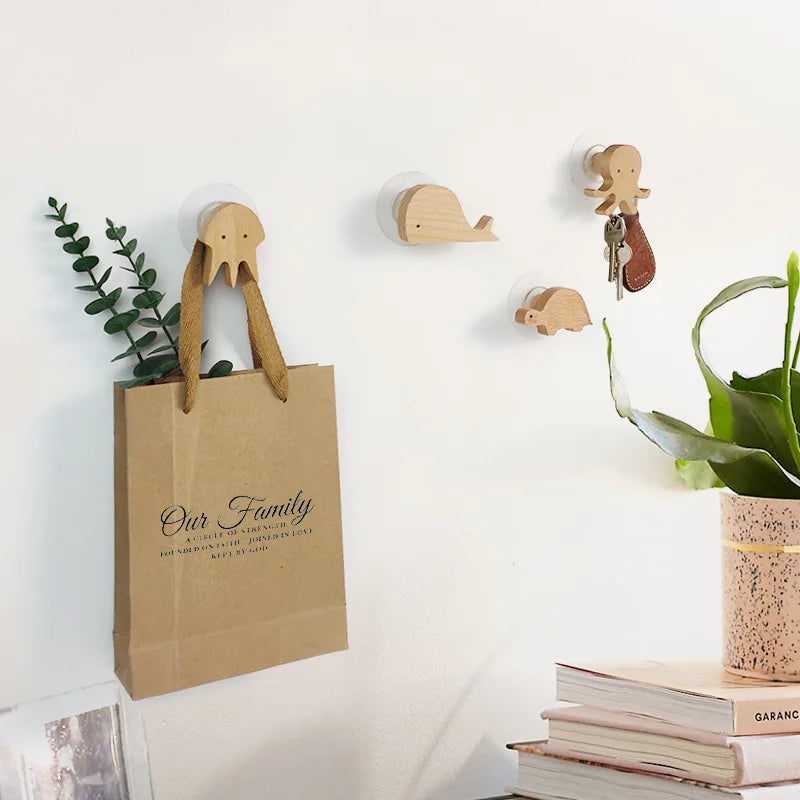 NordicPals – Sett med dyreformede veggkroker i tre