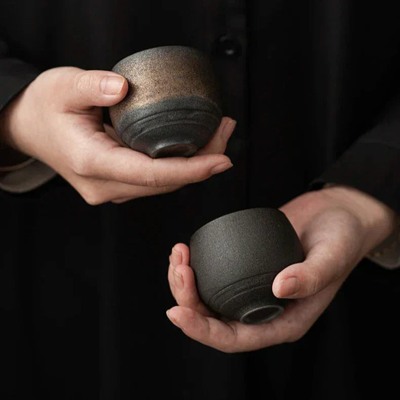 RusticBrew - Set di tazzine da caffè espresso in ceramica fatte a mano