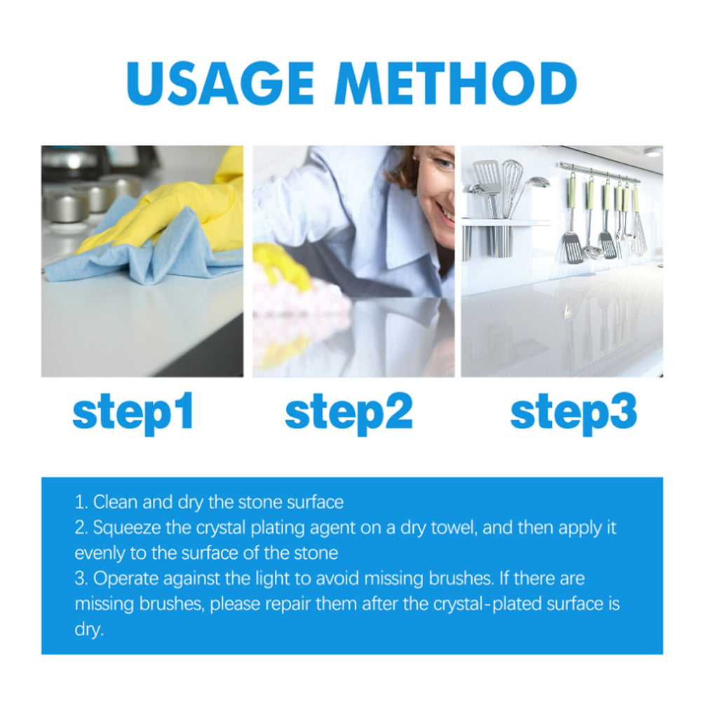 CrystalGleam - Stone Surface Cleaning & Care Solution with Applicator