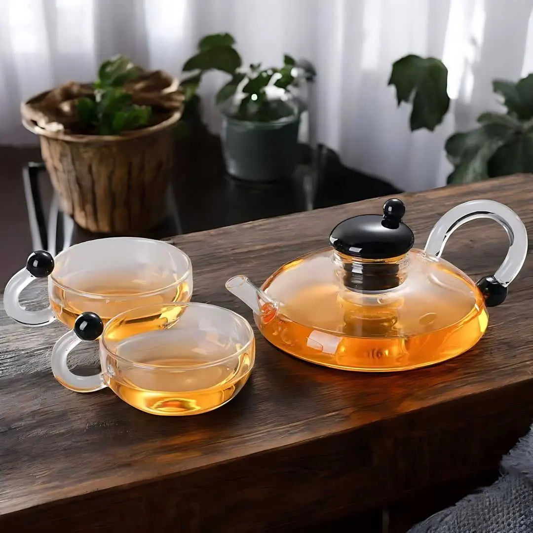 Sereno Filtration Teapot Set – 600ml Glass Brewing Set