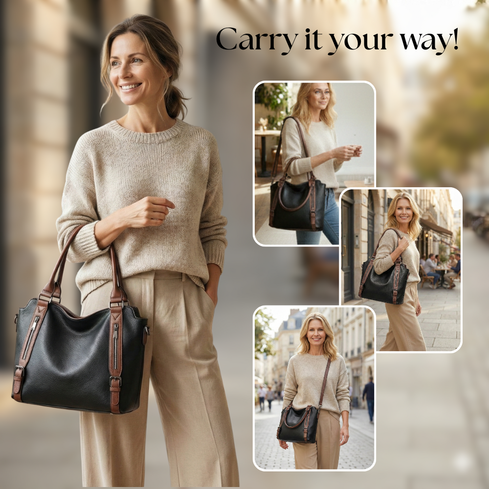 Everyday Structured Tote Bag with Zip Closure