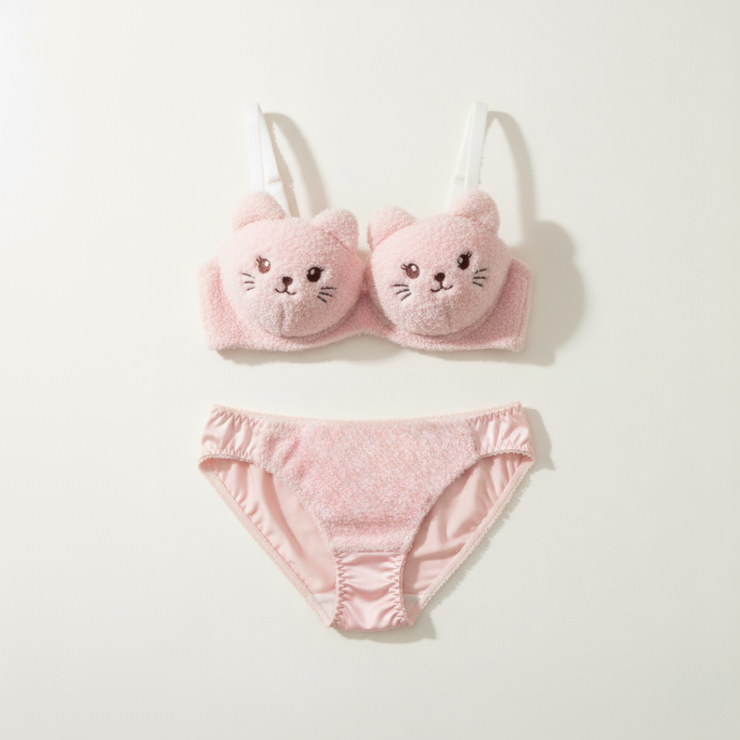 Cozyelle - Soft Plush Cute Lingerie Set