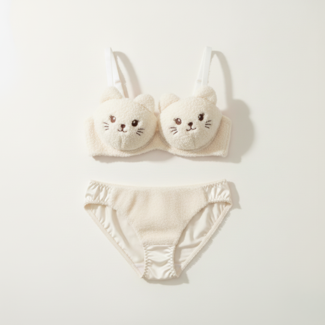 Cozyelle - Soft Plush Cute Lingerie Set