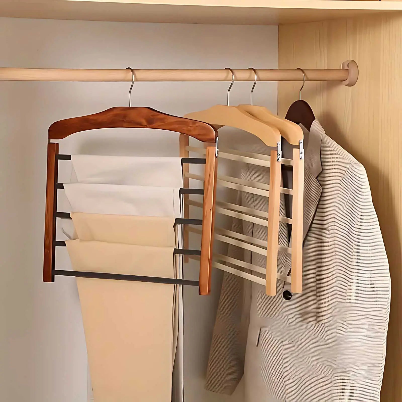 Varden Space-Saving Multi-Tier Wooden Hanger