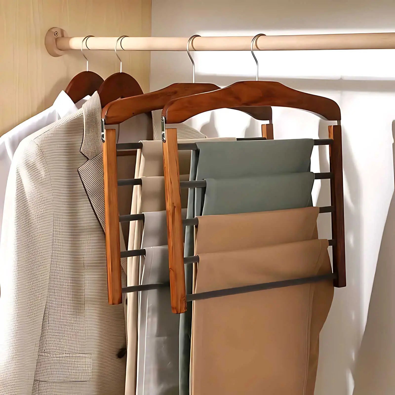 Varden Space-Saving Multi-Tier Wooden Hanger