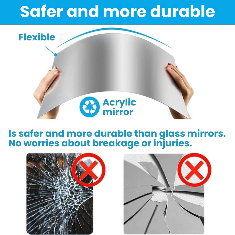 VividShield - Flexible Mirror Film for Walls & Home Decor