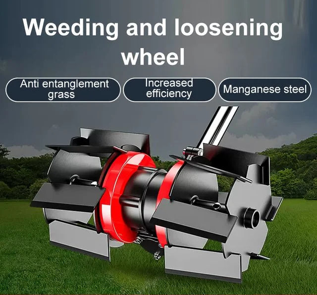 GardenPro — Cultivator de sol cu rolă și unealtă pentru îndepărtarea buruienilor