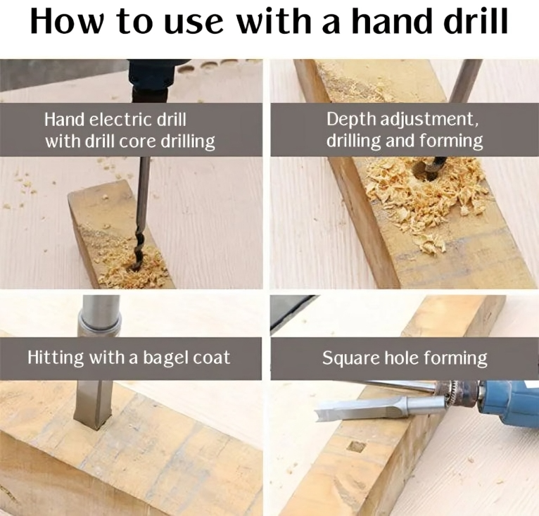 TrueEdge — Zestaw wierteł do otworów kwadratowych do obróbki drewna