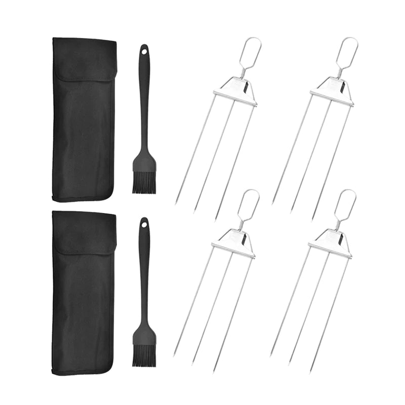 BlazeTrio Skewers — Stainless Steel BBQ Skewer Set