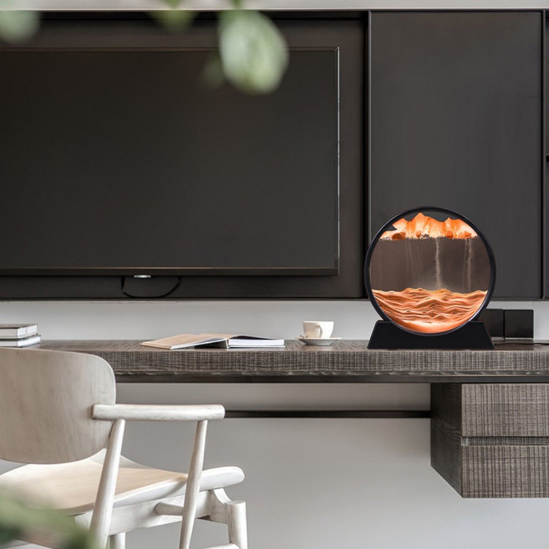 Round Sand Motion Art Decor for Home and Office