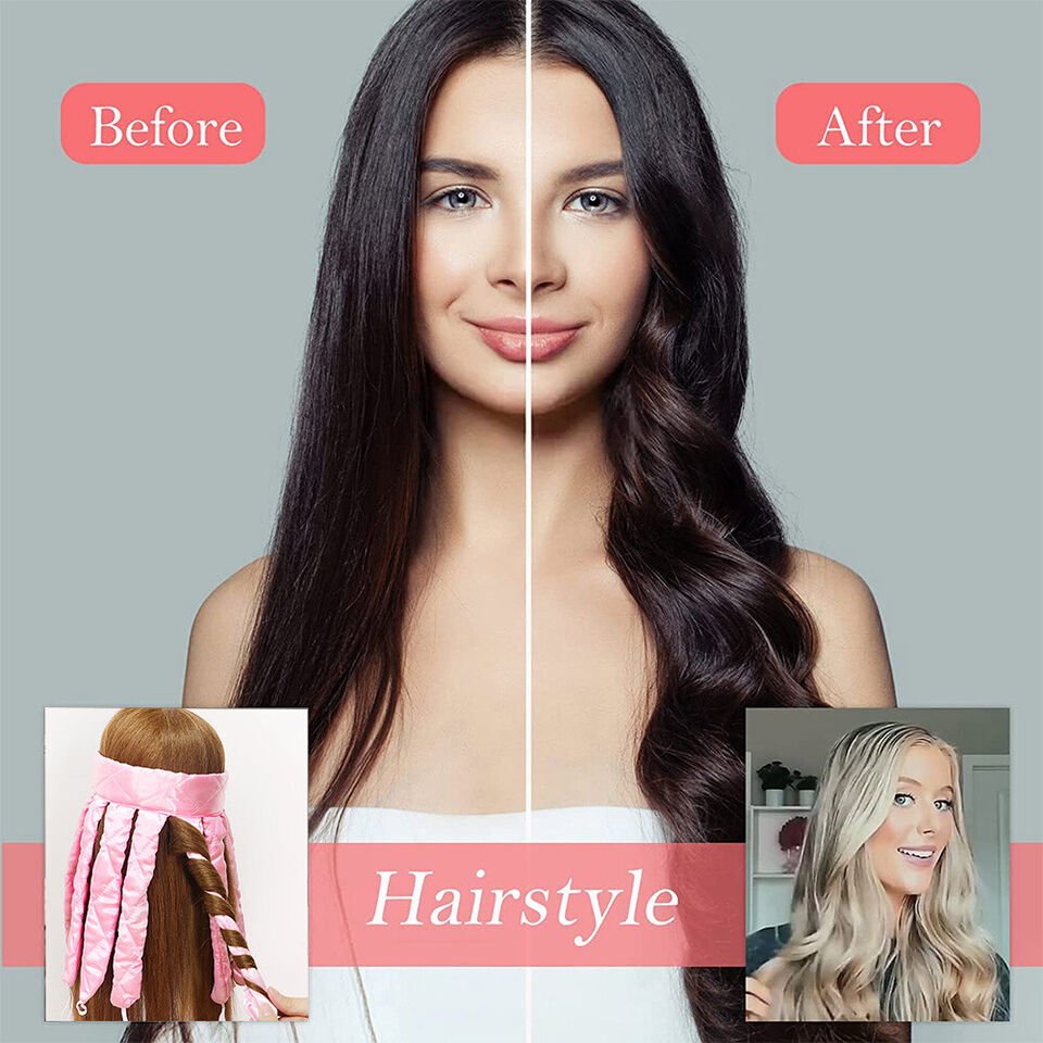 LuxeCurlPro — Set de diadema para rizos sin calor para peinar el cabello durante la noche