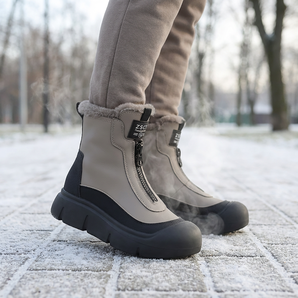 Insulated Zip Winter Boots for Cold-Weather Wear