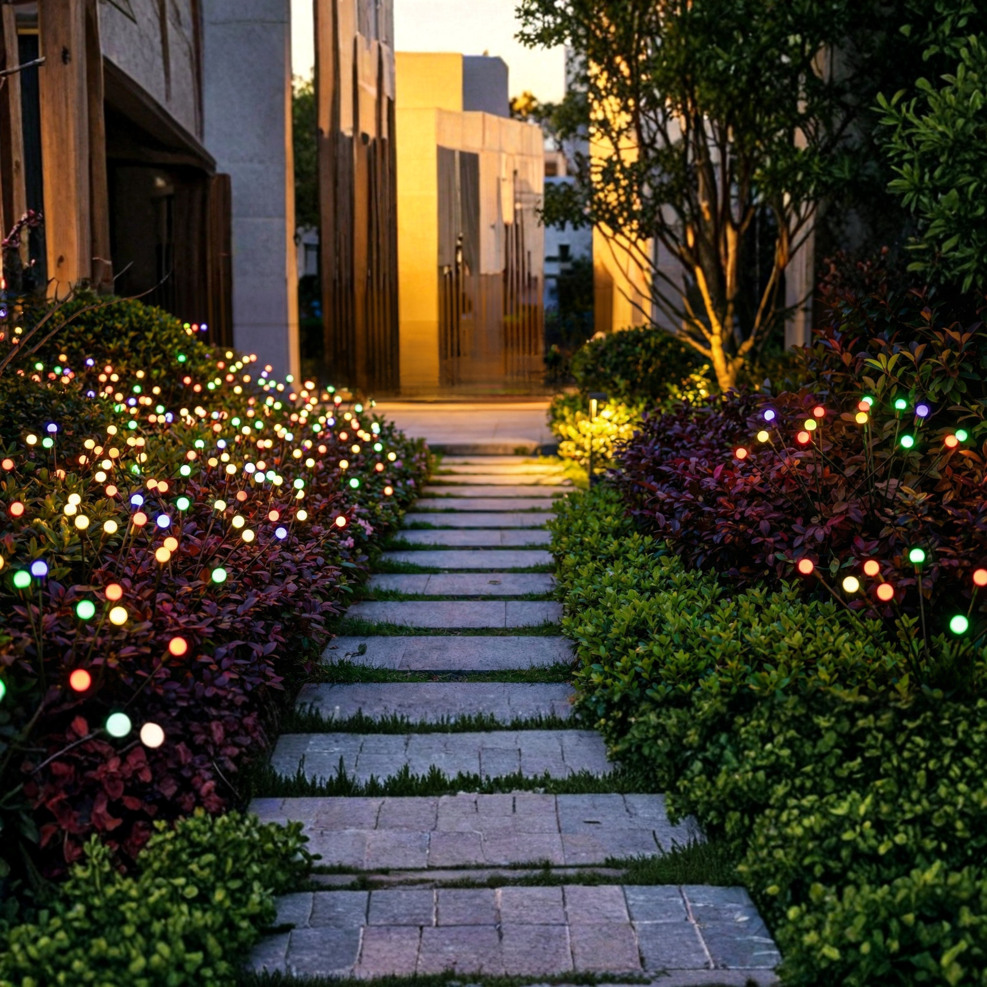 GlowNest —Solar Garden Firework Lights with Color Changing LEDs