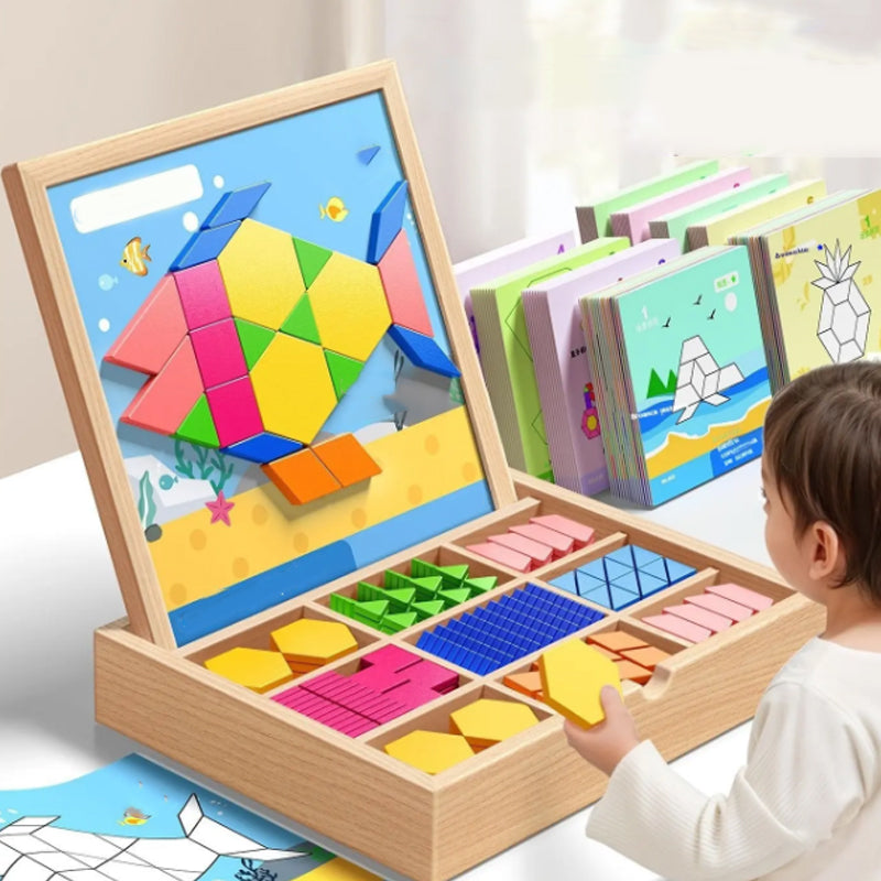 VivaBuilds - Wooden Magnetic Building Blocks Set