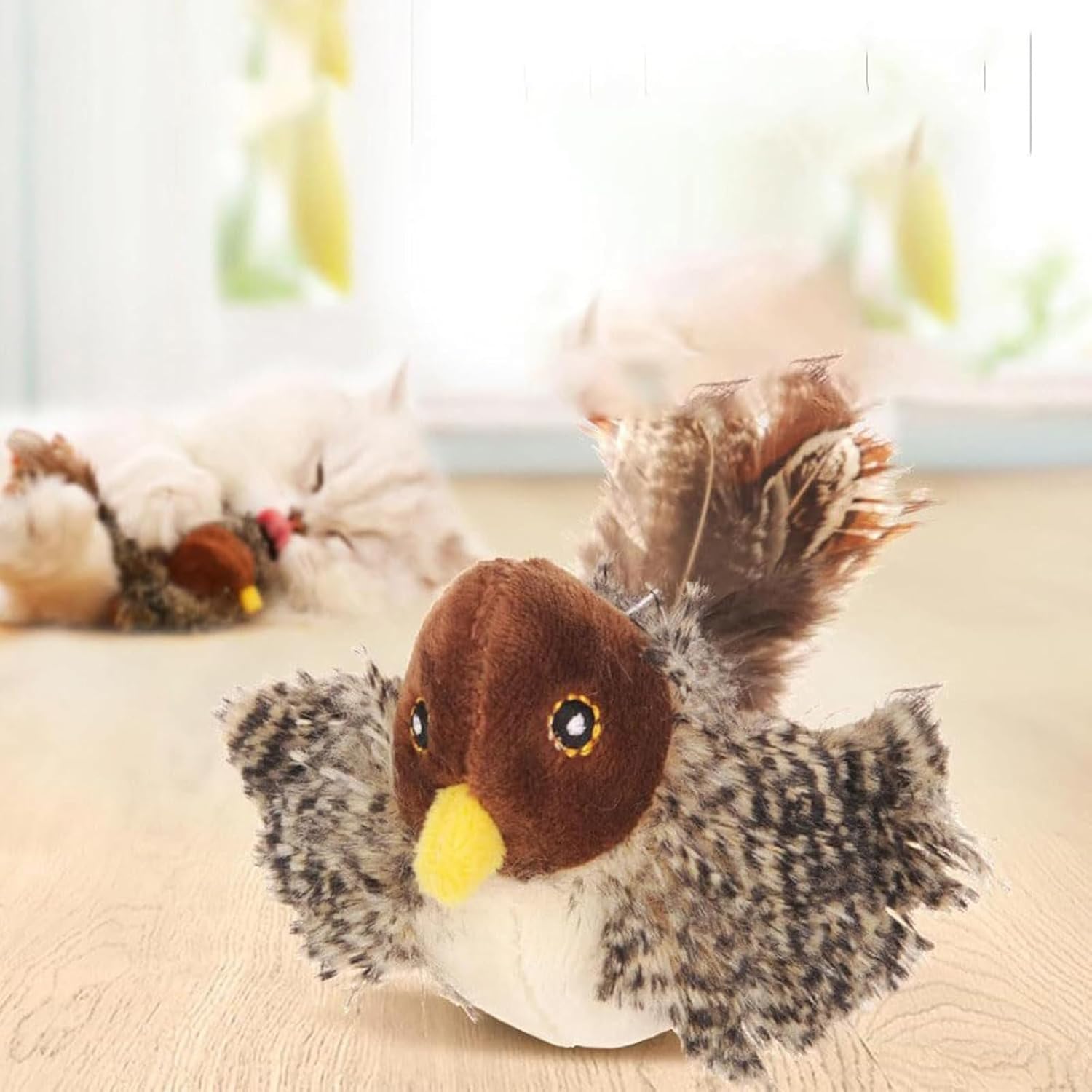 Feline Hunt - Interactive Plush Cat Toy with Feather Details
