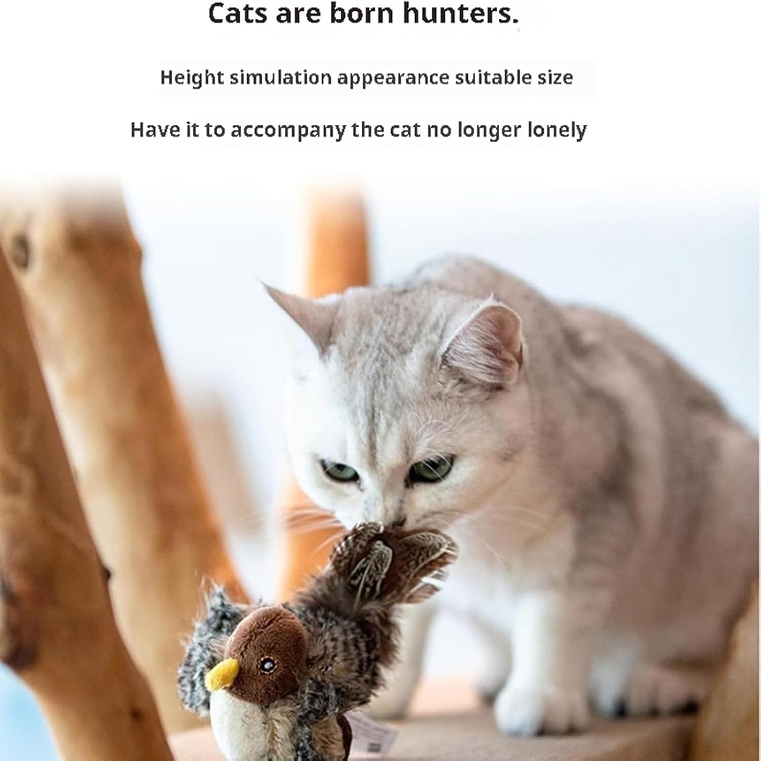 Feline Hunt - Interactive Plush Cat Toy with Feather Details