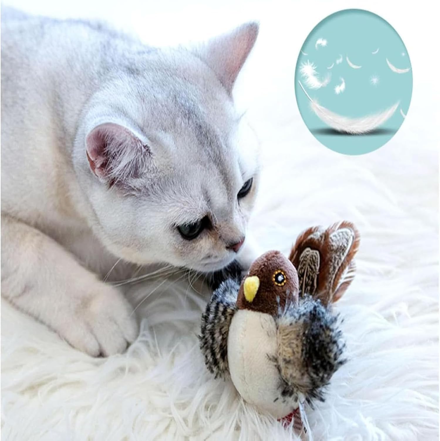 Feline Hunt - Interactive Plush Cat Toy with Feather Details
