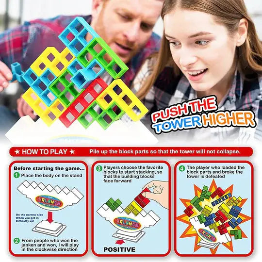 Balance Stacking Game for Kids – Interactive Building Blocks Family Board Game