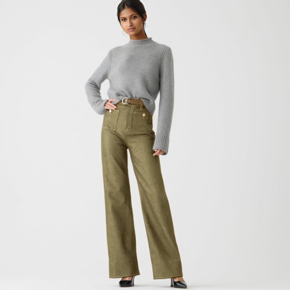 Riviera High-Waist Straight Leg Trousers