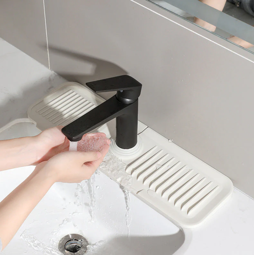 HydroGuardX — Sink Organizer Mat with Drain Tray for Kitchen & Bathroom Use