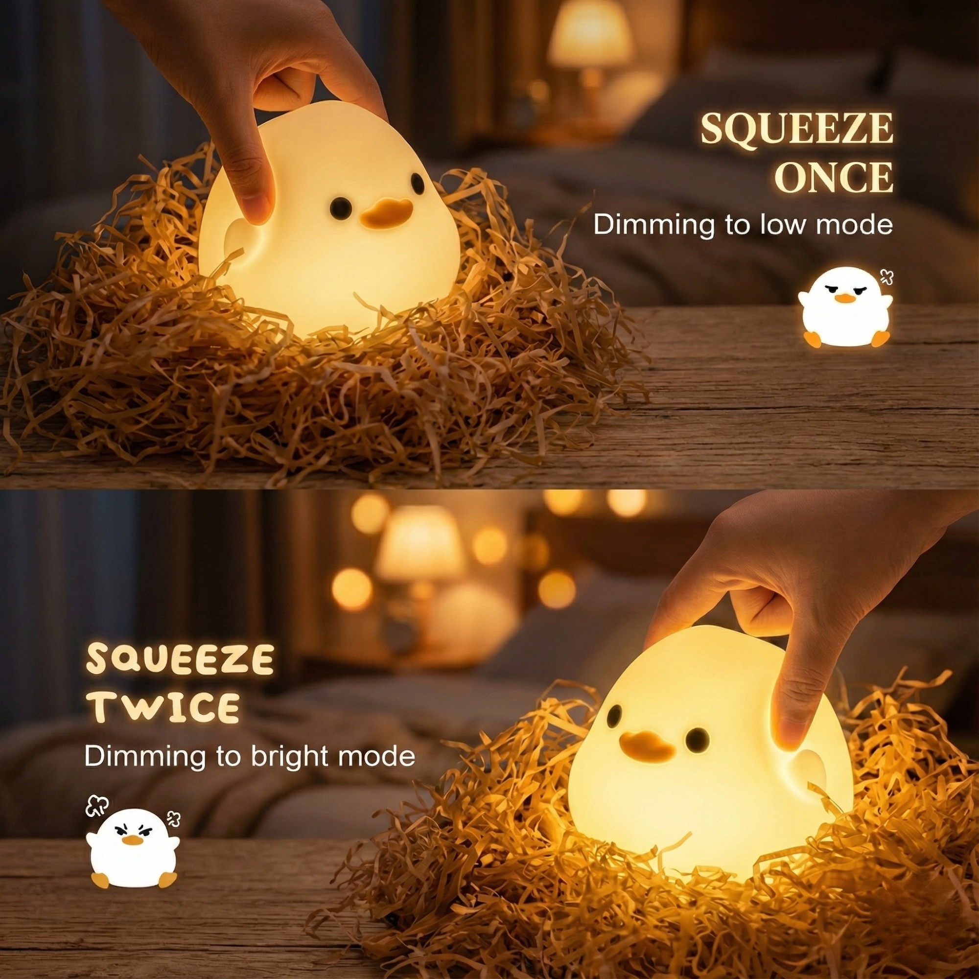 GlideGlow — Cute LED Night Light Lamp for Bedside & Kids Room Decor