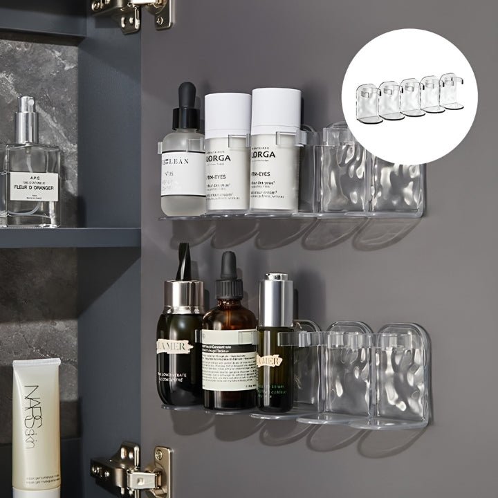 AquaGripPro — Wall Mounted Shower Shelf with Adhesive Hooks