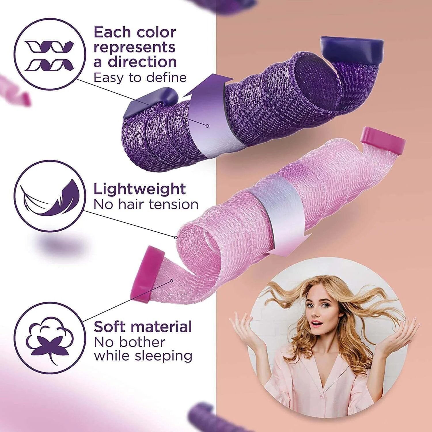 WaveWhisper — No-Heat Hair Curlers Set for Soft, Natural Waves (30 pcs)