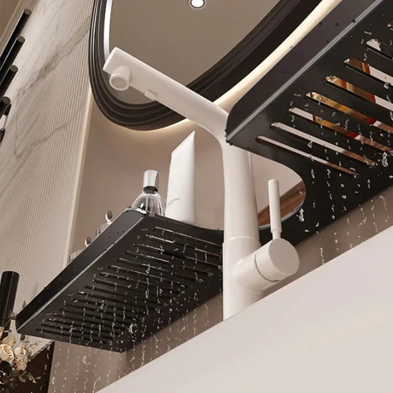 Wall-Mounted Sink Rack Organizer with Drain Tray for Kitchen