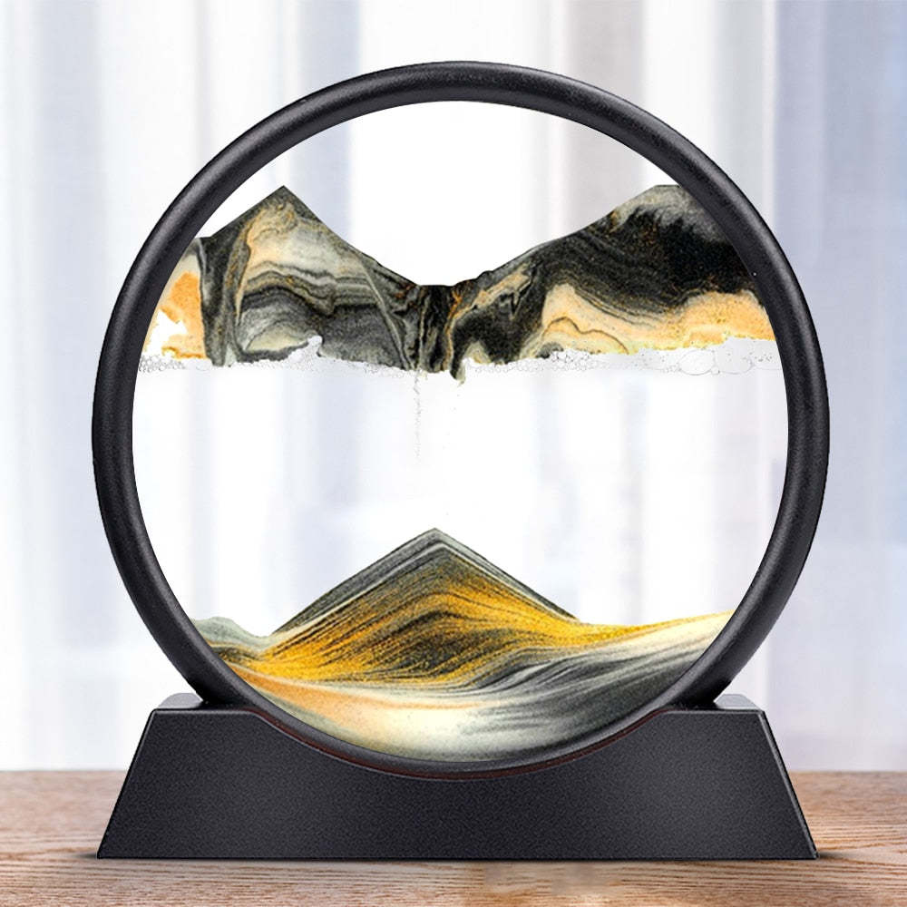Round Sand Motion Art Decor for Home and Office