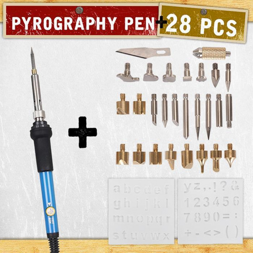 PyroCraft Pro — Set mit Brandmalstift für Holzbrandmalerei und Pyrografie