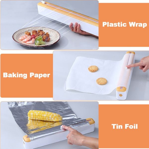 WrapMaster Pro — Magnetic Plastic Wrap Dispenser with Built-In Cutter