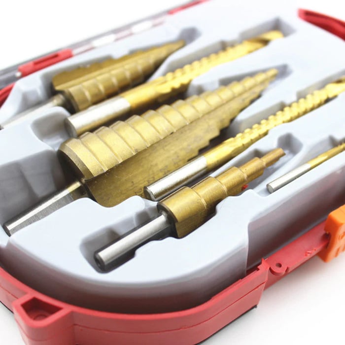 BladeForce Pro — Titanium-Coated Step Drill Bit Set for Metal, Wood, and Plastic