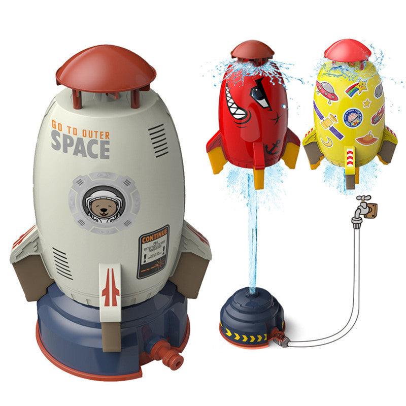 Rocket Water Sprinkler Toy for Outdoor Garden Summer Play